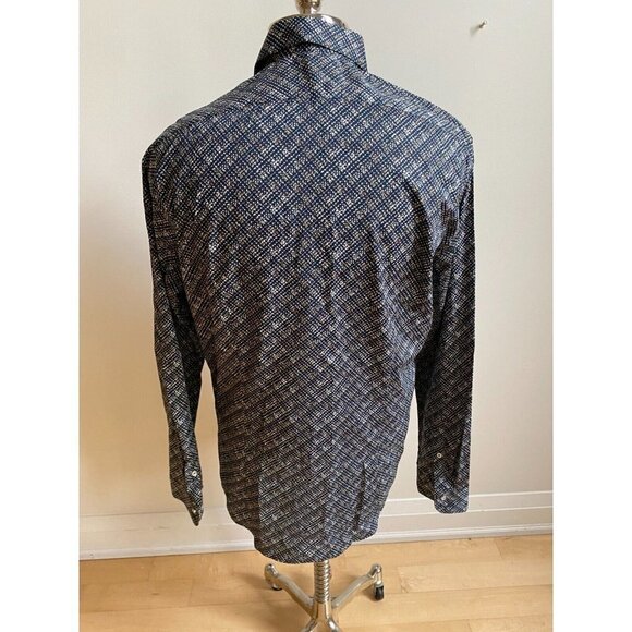 BLUE Industry Button Down Shirt Sz 42 "Army Graphic" - Picture 6 of 9